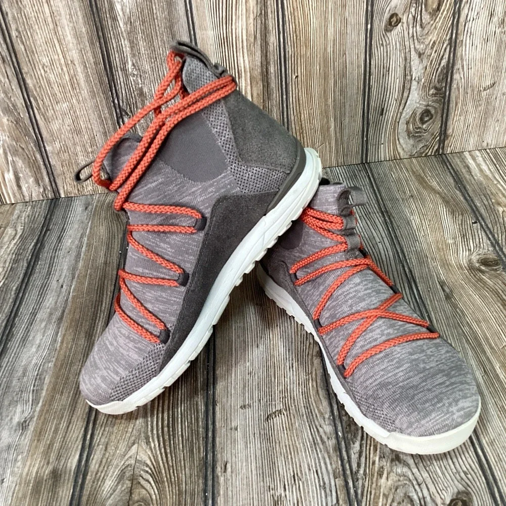 Oboz Womens Lena Mid Hiking Boots Stretch Knit Lace Up Shoes Gray Size 9.5 NEW